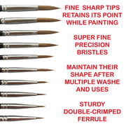 Icky Sticky 14005 Langhao Hair Detail Paint Brush 3/0