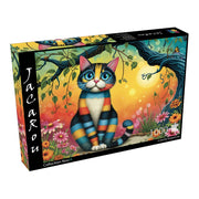 JaCaRou Colorful Striped Cat 1000pc Jigsaw Puzzle