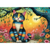 JaCaRou Colorful Striped Cat 1000pc Jigsaw Puzzle