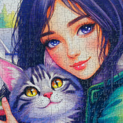 JaCaRou Feline Autumn Bond 1000pc Jigsaw Puzzle