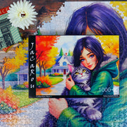 JaCaRou Feline Autumn Bond 1000pc Jigsaw Puzzle