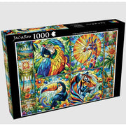 JaCaRou Stained Glass Jungle 1000pc Jigsaw Puzzle