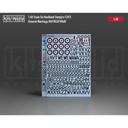 Kits World 148247AB 1/48 Decal for De Havilland Vampire Mk.3/Mk.5