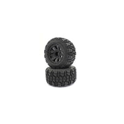 Kyosho NTTH001BK Premaunted Tire (Nitro Tracker/Black/2pcs)