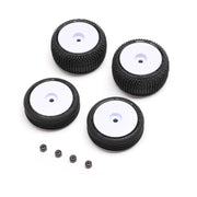 Losi LOS-1763 White Wheel and Tyre Set Micro-B