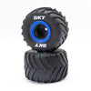 Losi LOS41047 Premounted MT Tyres with Blue Beadlocks 2pcs Mini LMT