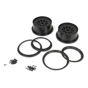 Losi LOSB7034 Wheel & Beadlock Set Black (2) 5T
