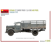 MiniArt 35449 1/35 German 3T Cargo Truck 3,6-36S Mid Production. PMQ600-Type