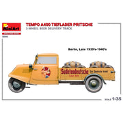 MiniArt 38045 1/35 Tempo Tieflader Pritsche 3 Wheel Beer Dalivery Truck