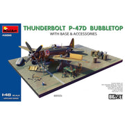 MiniArt 48018 1/48 Thunderbolt P-47D Bubble Top with Base & Accessories Big set