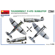 MiniArt 48018 1/48 Thunderbolt P-47D Bubble Top with Base & Accessories Big set