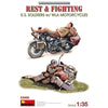 Miniart 53068 1/35 Rest & Fighting U.S. Soldiers with WLA Motorcycles