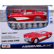 Maisto Assembly Line 1/24 1957 Chevrolet Corvette Roadster Red