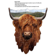 Madd Capp 1109 Highland Cow 20pc Jigsaw Puzzle Greeting Card