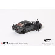 Mini GT 1/64 Nissan Skyline GT-R (R32) Nismo Gunmetal W/ Matsuda Figure Tsugio Matsuda Collection