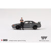 Mini GT 1/64 Nissan Skyline GT-R (R32) Nismo Gunmetal W/ Matsuda Figure Tsugio Matsuda Collection