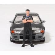 Mini GT 1/64 Nissan Skyline GT-R (R32) Nismo Gunmetal W/ Matsuda Figure Tsugio Matsuda Collection