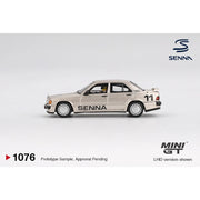 Mini GT MGT01076-BL Mercedes-Benz 190 E 2.3-16 No.11 Ayrton Senna 1984 Nürburgring Race Of Champions With Figure Ayrton Senna Collection