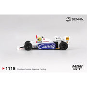 Mini GT MGT01118-BL Toleman TG184 No.19 Ayrton Senna 1984 Monaco Grand Prix 2nd Place