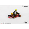 Mini Gt MGT01155-BL 1/64 Senna Kart Formula K No.9 Ayrton Senna da Silva 1981 Karting World Championship
