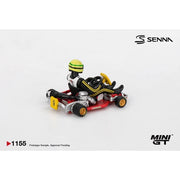 Mini Gt MGT01155-BL 1/64 Senna Kart Formula K No.9 Ayrton Senna da Silva 1981 Karting World Championship
