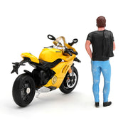 Mini GT Ducati Panigale V4 S Giallo with Figure