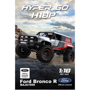 MJX 1/18 HyperGo Ford Bronco R Baja 1000 4WD Brushless RC Truck