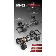 MN Model 1/12 Toyota LC79 4WD RC Crawler RTR (Red)