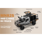 MN Model 1/12 Toyota LC79 4WD RC Crawler RTR (Grey)