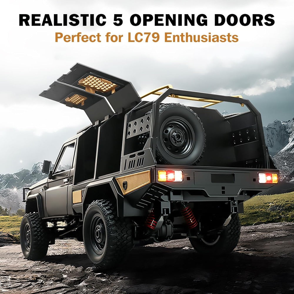 ARRIS 1/12 schaal RC Crawler, MN-82S LC79 RTR RC truck 4x4 off-road voertuigen 2,4 GHz RC model voor volwassenen hobby speelgoed (zwart ARRIS 1/12 schaal RC Crawler, MN-82S LC79 RTR RC truck 4x4 off-road voertuigen 2,4 GHz RC model voor volwassenen hobby speelgoed (zwart