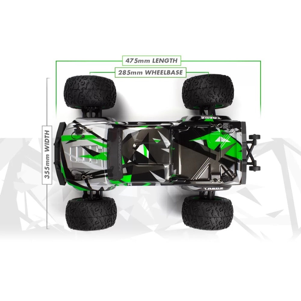 Maverick Quantum2 MT Flux 1/10 4WD Brushless Electric RC Monster Truck Green 150406