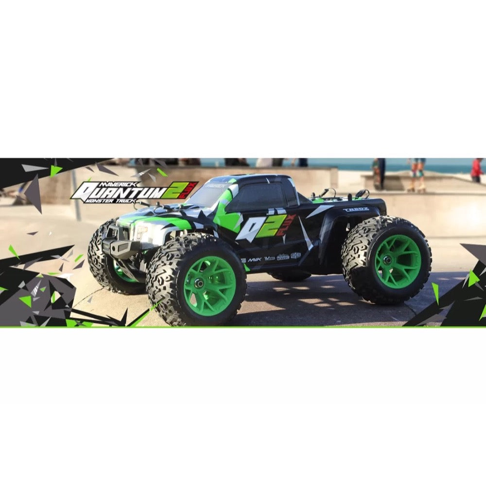 Maverick Quantum2 MT Flux 1/10 4WD Brushless Electric RC Monster Truck Green 150406