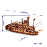 OcCre 14003 1/80 Steamboat Mississippi Wooden Model Ship Kit