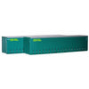 On Track Models HO Scale TGE Green 40' Curtain Sided Containers
