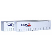 On Track Models HO Scale New CEVA 40' Curtain Sided Containers