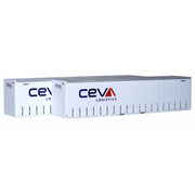 On Track Models HO Scale New CEVA 40' Curtain Sided Containers