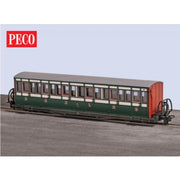 Peco GR601A GLT OO-9 FR Short Bowsider Bogie Coach Early Preservation Green 17