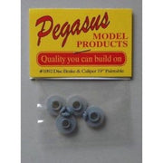 Pegasus 1092 1/24 Disc Brake and Caliper (4) 19 Paintable for Scale Models