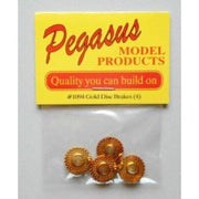 Pegasus 1094 1/24 Disc Brake and Caliper (4) 19 Gold for Scale Models