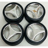 Pegasus 1/24 Three Spoke Rims with Tires Chrome for Scale Models