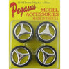 Pegasus 1/24 Three Spoke Rims with Tires Chrome for Scale Models