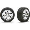 Pegasus 1/24 Cyclones Rims with Tires Chrome for Scale Models