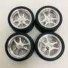 Pegasus 1/24 Daggers Rims with Tires Chrome for Scale Models