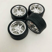 Pegasus 1/24 Daggers Rims with Tires Chrome for Scale Models