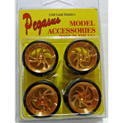 Pegasus 1248 1/24 Diablos Rims W/Tires Gold for Scale Models
