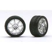 Pegasus 1254 1/24 Diamantes Rims W/Tires Chrome for Scale Models