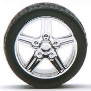 Pegasus 1/24 Irok's Rims with Tires Chrome for Scale Models