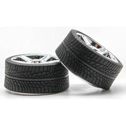 Pegasus 1/24 Irok's Rims with Tires Chrome for Scale Models