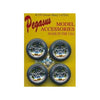 Pegasus 1279 1/24 Schueys 19in Rims W/Tires Chrome for Scale Models