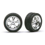Pegasus 2303 1/24 23in Phat Daddys Rims W/Tires Chrome for Scale Models